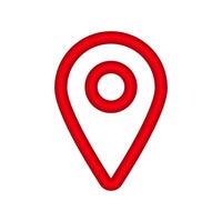 Red location pin icon representing gps map marker for navigation and directions vector