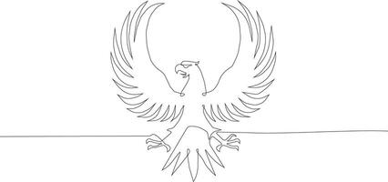 A drawing of a bird with wings spread out vector