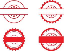 Collection of red seal stamps, badges, and labels for various design and template applications vector