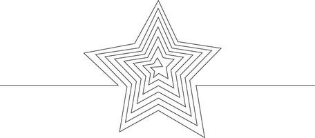 A star is drawn in the middle of a line vector