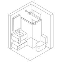 Modern Bathroom Design in Isometric View vector