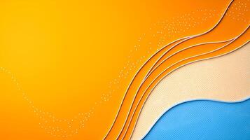 Abstract design featuring flowing lines in vibrant orange, blue, and beige, creating a dynamic background photo