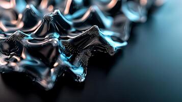 Abstract close-up of a glossy, textured surface with intricate patterns and soft lighting photo