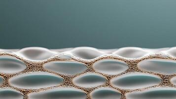 Abstract close-up of a textured surface resembling honeycomb structure with soft lighting photo