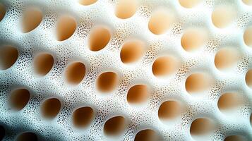 Abstract close-up of a textured surface with circular patterns and soft gradient colors photo