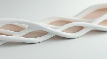 Abstract design featuring intertwined white and beige shapes on a smooth surface photo