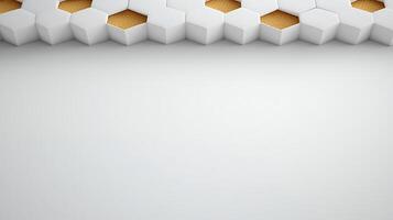 Abstract geometric pattern of white and honeycomb hexagons with smooth gradient background photo