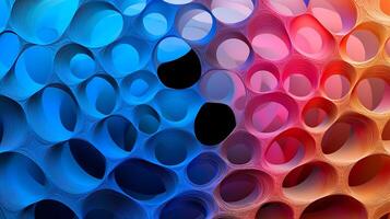 Abstract colorful pattern of intertwined circular shapes creating a vibrant visual effect photo