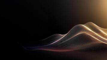Abstract waves of light and shadow undulating across a dark background, creating a serene atmosphere photo