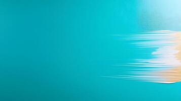 Abstract motion blur of colors on a vibrant turquoise background, suggesting speed and creativity photo