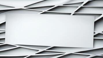 Abstract white geometric background with layered lines and space for text or design elements photo