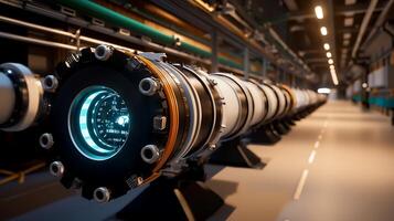 Advanced scientific equipment in a high-tech laboratory with illuminated features and clean lines photo