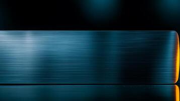 Close-up of a polished metallic surface reflecting light, creating a sleek, modern aesthetic photo
