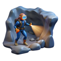 serene modern A diver exploring a dark underwater cave, their flashlight beam revealing ancient cave paintings, in a gritty, realistic style original png