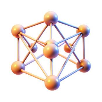 fantastisk konstnärlig en nätverk av sammankopplade rader och knutpunkter, lysande med en mjuk, inre luminescens, i en minimalistisk, geometrisk stil exklusiv png