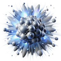 extraordinary creative A chaotic explosion of particles and light trails in a cool, monochromatic palette, lit by pulsating, rhythmic light, in a futuristic, cyberpunk style original png