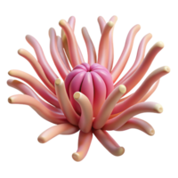wonderful abstract A delicate sea anemone swaying gently in the current, its tentacles reaching out, in a macro photography, scientific illustration style high quality png