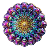 stunning classic A kaleidoscopic pattern of intricate, fractal designs, illuminated by a bright, multicolored light, in a psychedelic, op-art style 4K png