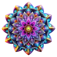 beautiful classic A kaleidoscopic pattern of intricate, fractal designs, illuminated by a bright, multicolored light, in a psychedelic, op-art style premium png