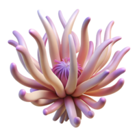 elegant artistic A delicate sea anemone swaying gently in the current, its tentacles reaching out, in a macro photography, scientific illustration style exclusive png