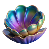 wonderful minimalist A giant clam with its iridescent shell open, revealing its colorful mantle, in a macro photography, vibrant style original png