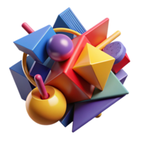 impressive classic A dynamic composition of fragmented shapes and lines, in bold, primary colors, illuminated by a harsh, contrasting light, with a cubist, abstract style authentic png