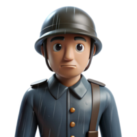 wonderful modern A soldier standing guard in the pouring rain, somber lighting, realistic style detailed png