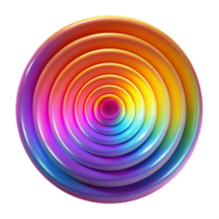 vibrant vintage A series of concentric circles radiating outwards, in vibrant, spectral colors, lit by a pulsating, rhythmic light, with a psychedelic, op-art style authentic png
