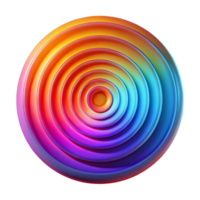 vibrant vintage A series of concentric circles radiating outwards, in vibrant, spectral colors, lit by a pulsating, rhythmic light, with a psychedelic, op-art style premium png