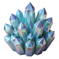 A cluster of crystalline structures in cool, icy hues, reflecting a sharp, specular light, with a futuristic, geometric style png