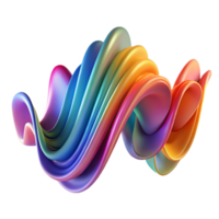 stunning creative Abstract representation of sound waves, visualized as vibrant ribbons of color, with a dynamic, flowing movement and soft focus exclusive png