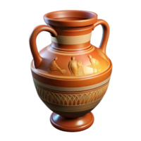 elegant modern A close-up of an ancient Greek amphora, intricately painted with mythological scenes, soft lighting, realistic style, high quality png
