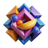 extraordinary minimalist A dynamic composition of overlapping geometric shapes, with bold, contrasting colors and sharp, defined edges, op art style authentic png