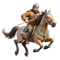 dramatic abstract A Scythian warrior on horseback, galloping across the steppe, windswept and dynamic, painterly style, detailed png