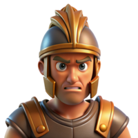 vibrant contemporary An ancient Iberian warrior with a distinctive helmet, fierce expression, dramatic lighting, realistic style, 4K png