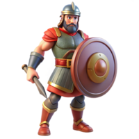 serene abstract An ancient Albanian warrior with a shield, defensive stance, dramatic lighting, realistic style, 4K png