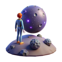elegant modern A lone figure standing on a desolate planet, watching a meteor shower. Melancholic, twilight lighting. Space opera style premium png