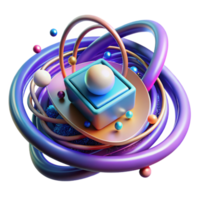 serene minimalist A quantum computer processing complex data, visualized as swirling particles and light trails. Abstract style, vibrant colors, sense of complexity and power authentic png