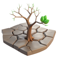 beautiful rustic A solitary tree growing from a crack in a desolate, cracked pavement, melancholic and symbolic, soft, ethereal lighting genuine png