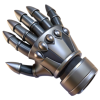vibrant vintage Biomechanical wrist with integrated blades and retractable claws, crafted from blackened steel, reflecting a sharp, metallic sheen, in a dystopian style high resolution png