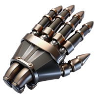 vibrant artistic Biomechanical wrist with integrated blades and retractable claws, crafted from blackened steel, reflecting a sharp, metallic sheen, in a dystopian style high quality png