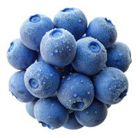 extraordinary rustic A cluster of ripe wild blueberries covered in a delicate layer of frost, close-up macro photography, cool blue lighting high resolution png