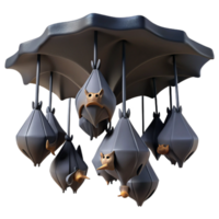 elegant artistic A colony of bats hanging upside down in a cave, depicted in a dark, gothic style with dramatic shadows detailed png