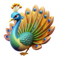wonderful abstract A proud peacock displaying its vibrant plumage, rendered in a decorative, Art Nouveau style with flowing lines original png