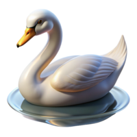 magnificent modern A graceful swan gliding across a calm lake, rendered in a serene, Impressionistic style with soft colors high resolution png