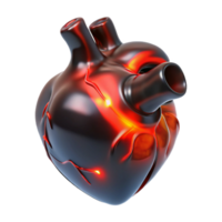 beautiful abstract A human heart made of polished obsidian beating rhythmically, emitting pulsating red light, lit by its own internal glow, Dark Surrealism style high resolution png