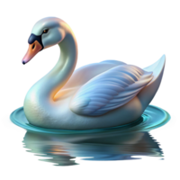 extraordinary classic A graceful swan gliding across a calm lake, rendered in a serene, Impressionistic style with soft colors authentic png