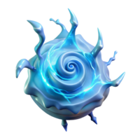 elegant abstract A powerful elemental spirit made of swirling water and ice, illuminated by a bolt of lightning. Abstract fantasy art style professional png