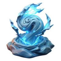 elegant abstract A powerful elemental spirit made of swirling water and ice, illuminated by a bolt of lightning. Abstract fantasy art style genuine png