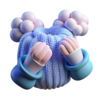serene modern A pair of disembodied hands knitting a sweater made of clouds, lit by a soft, diffused light, Dreamlike style detailed png